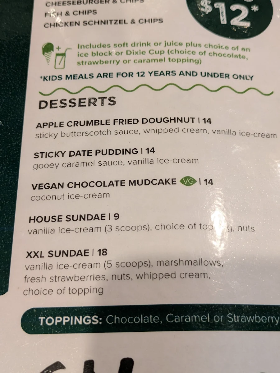 Menu, The Somerset Hotel