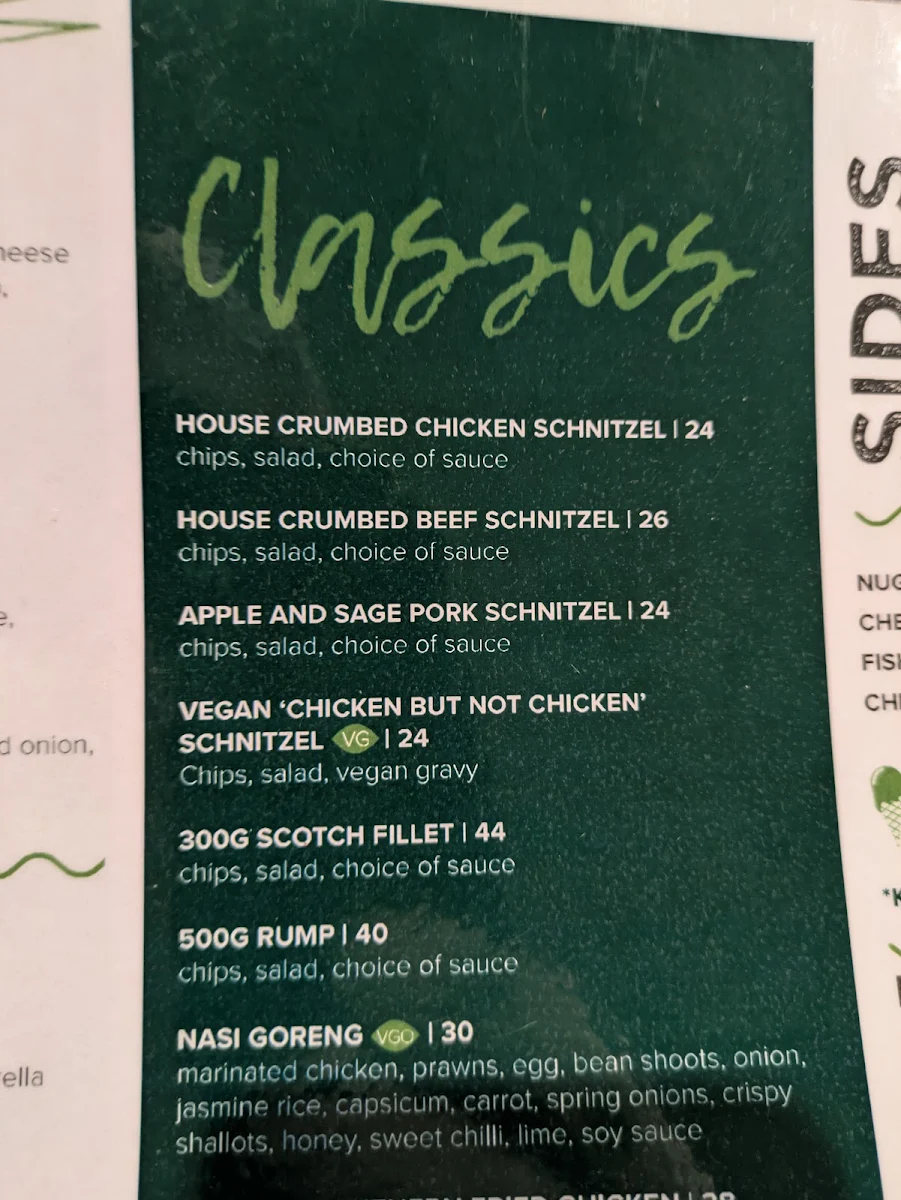 Menu, The Somerset Hotel