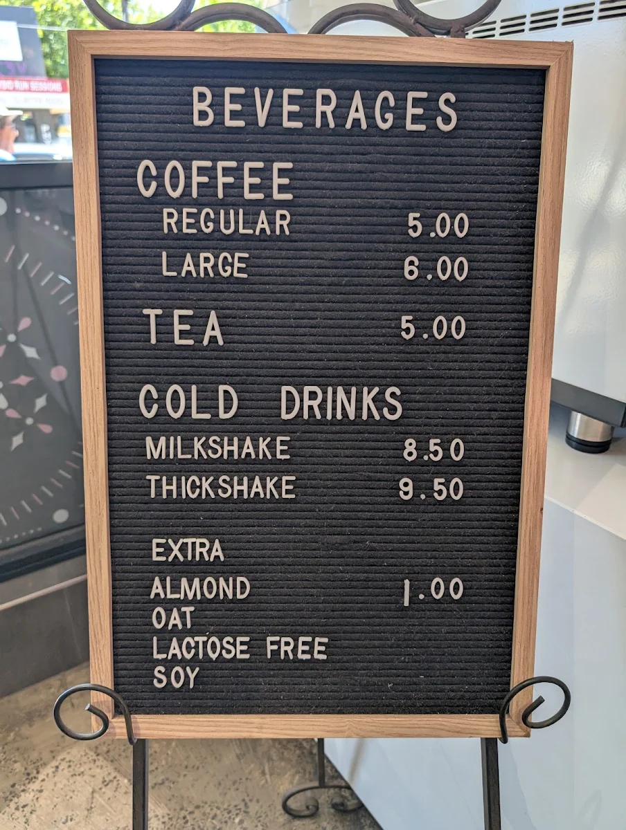 Menu, Vasili's Sweet Creations