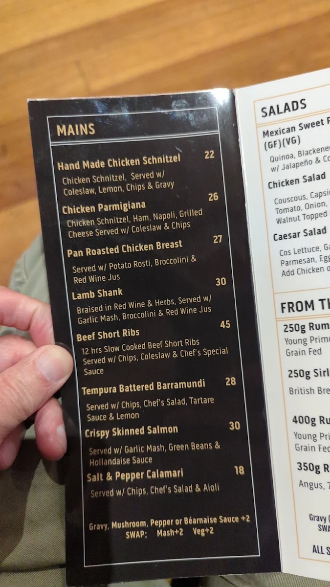 Menu, The Normanby Hotel