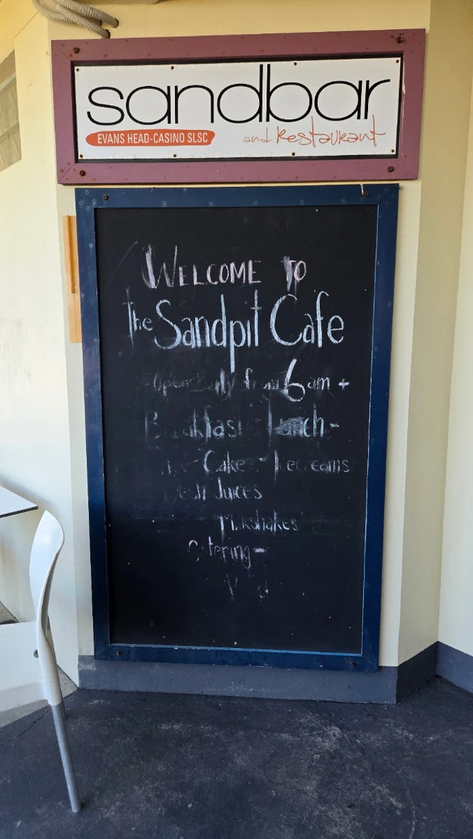Menu, Sandpit Cafe