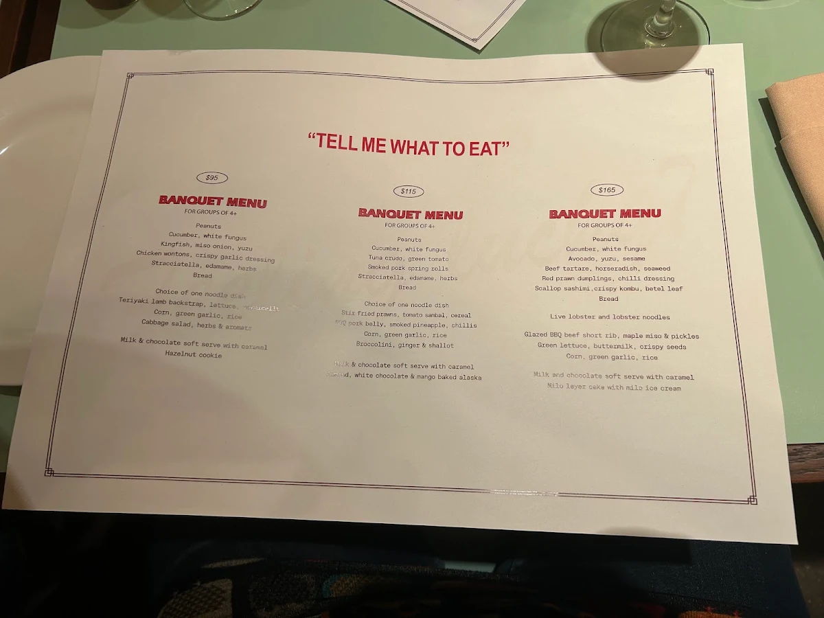 Menu, Good Luck Eating House