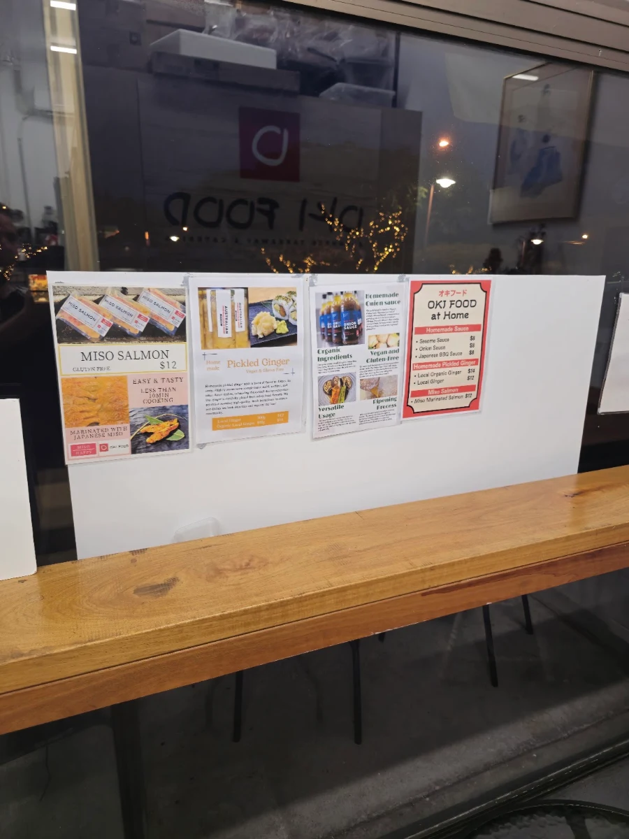 Menu, OKI FOOD Japanese takeaway & catering