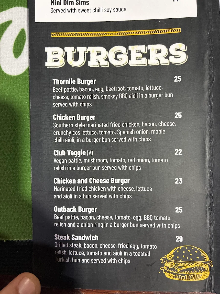 Menu, The Thornlie