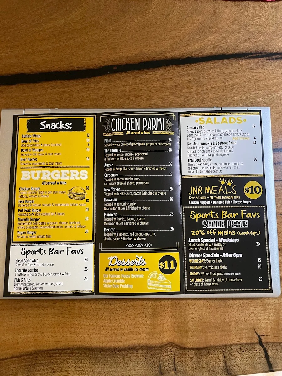 Menu, The Thornlie