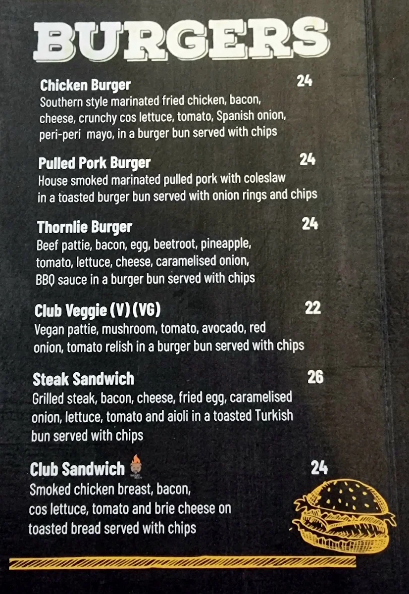 Menu, The Thornlie