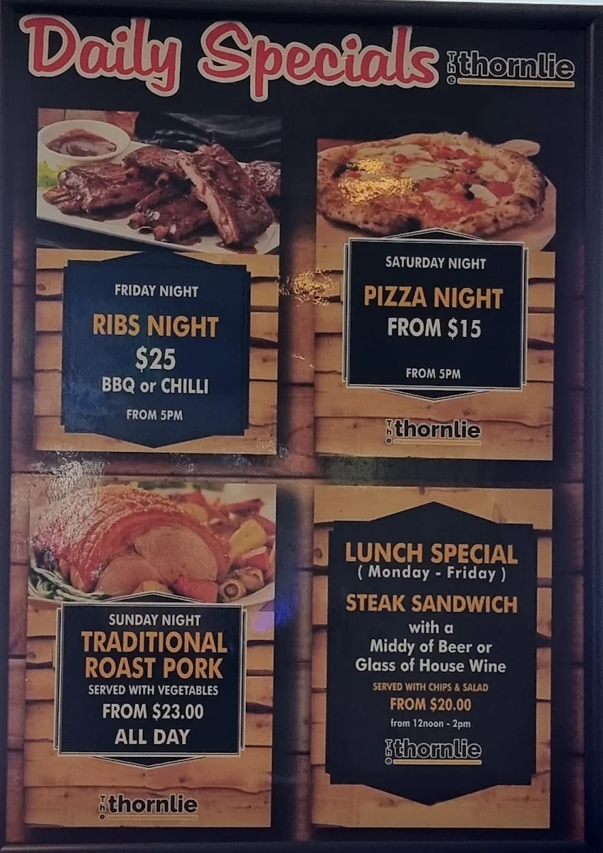 Menu, The Thornlie