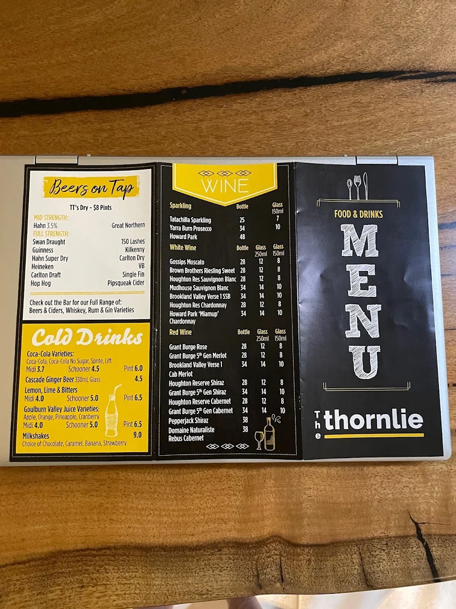 Menu, The Thornlie