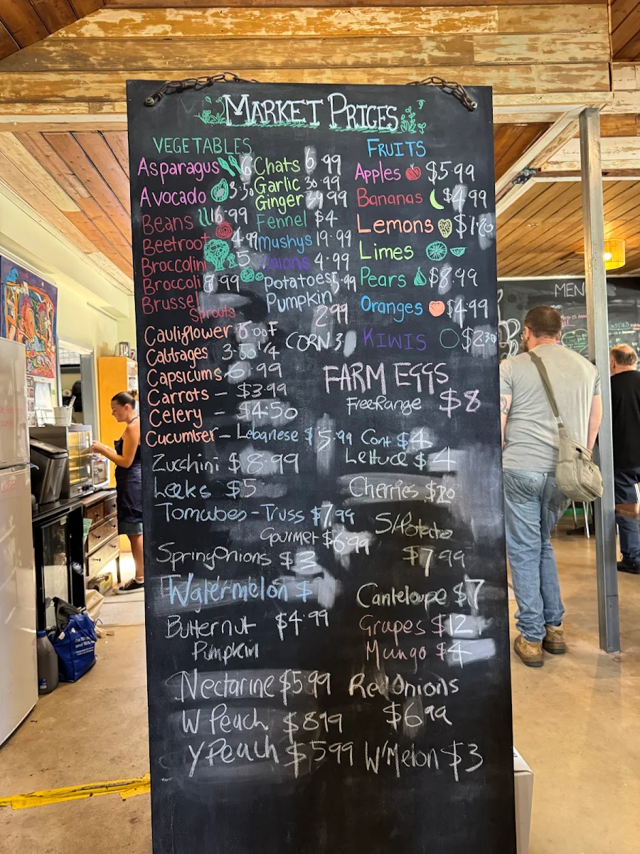 Menu, Jackson's Produce Store & Cafe