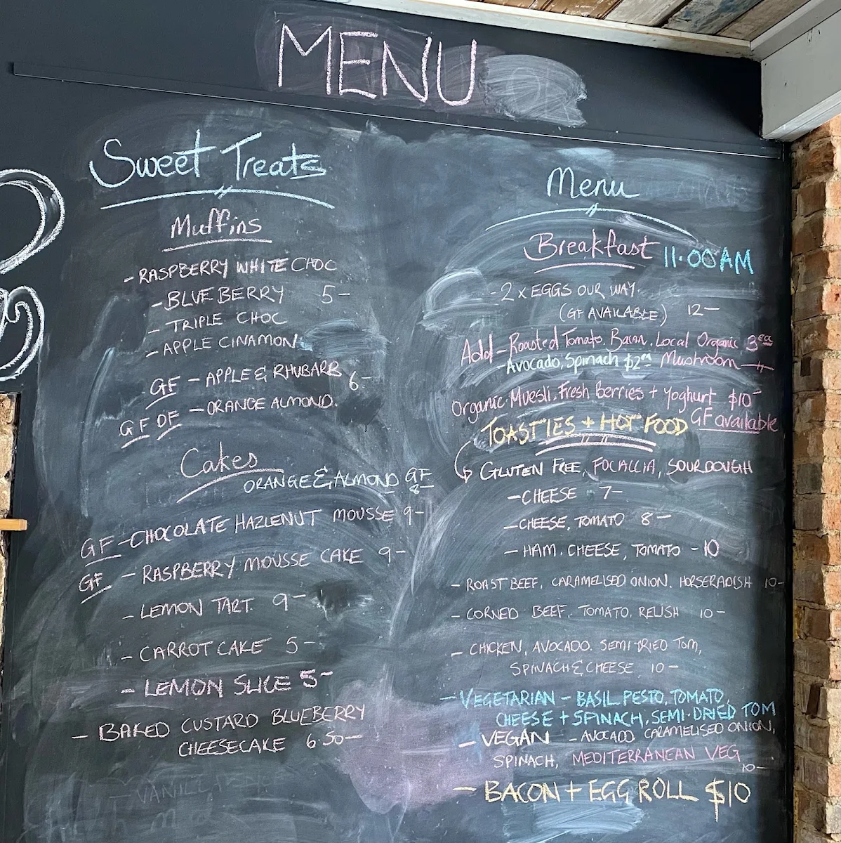 Menu, Jackson's Produce Store & Cafe