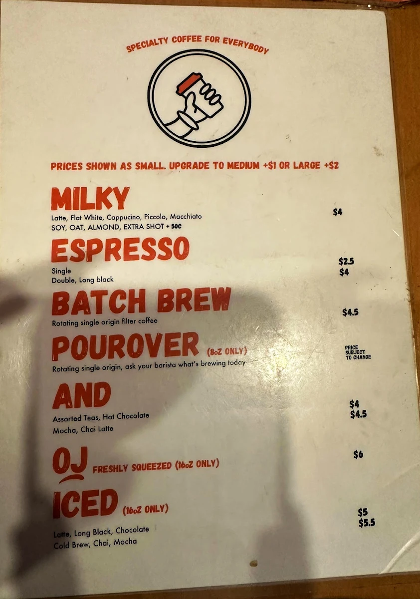 Menu, Mr. Summit Cafe City Road