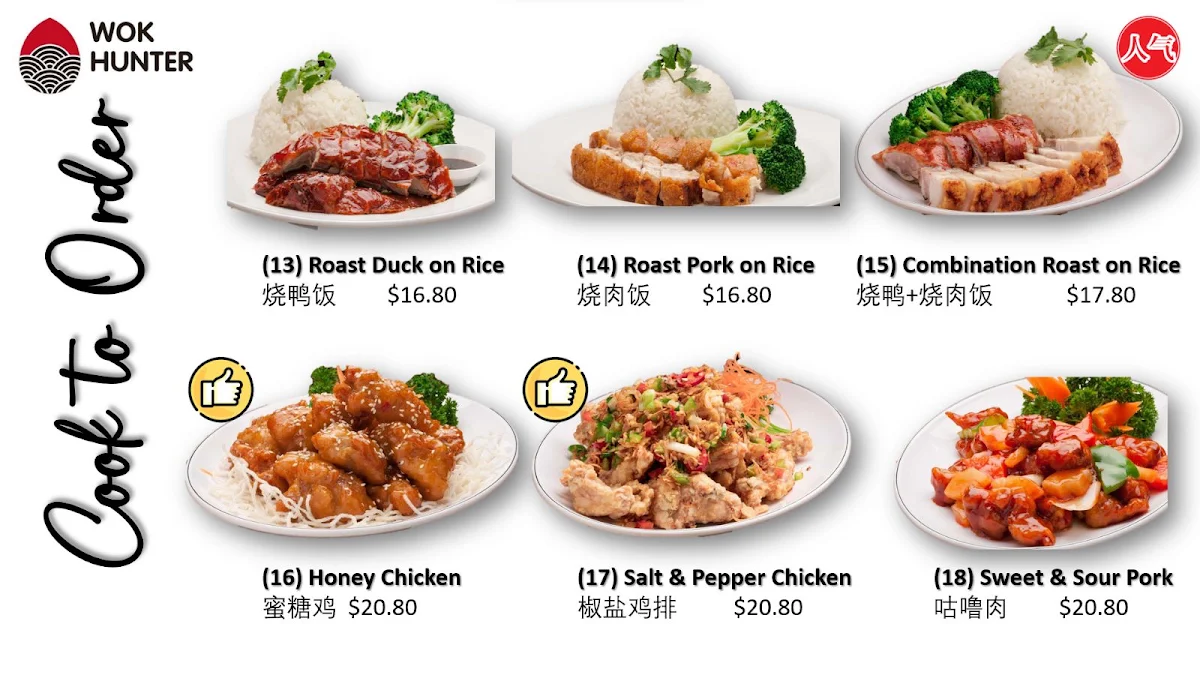 Menu, Wok Hunter @ Sanctuary Lakes