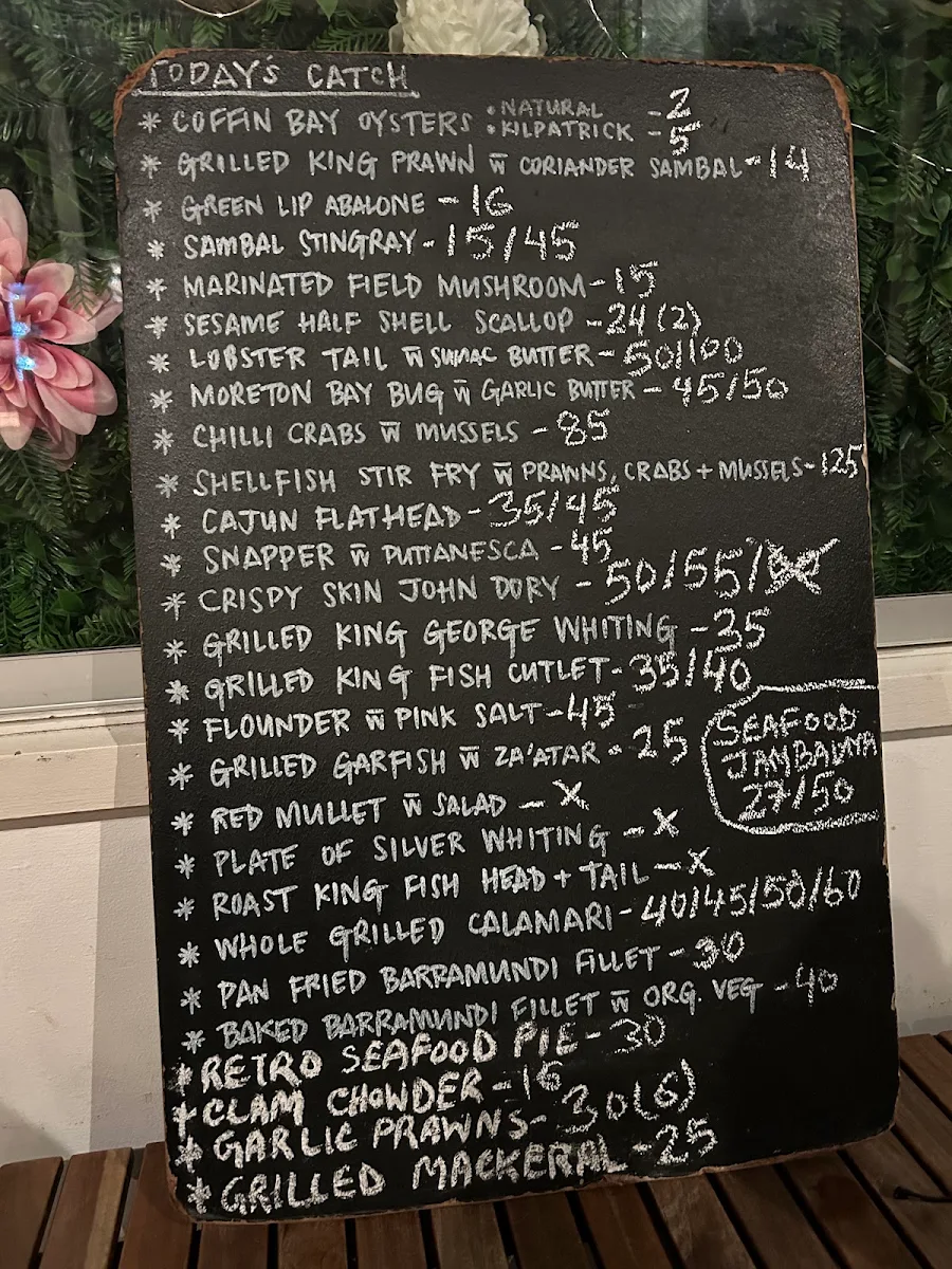 Menu, Claypots Evening Star