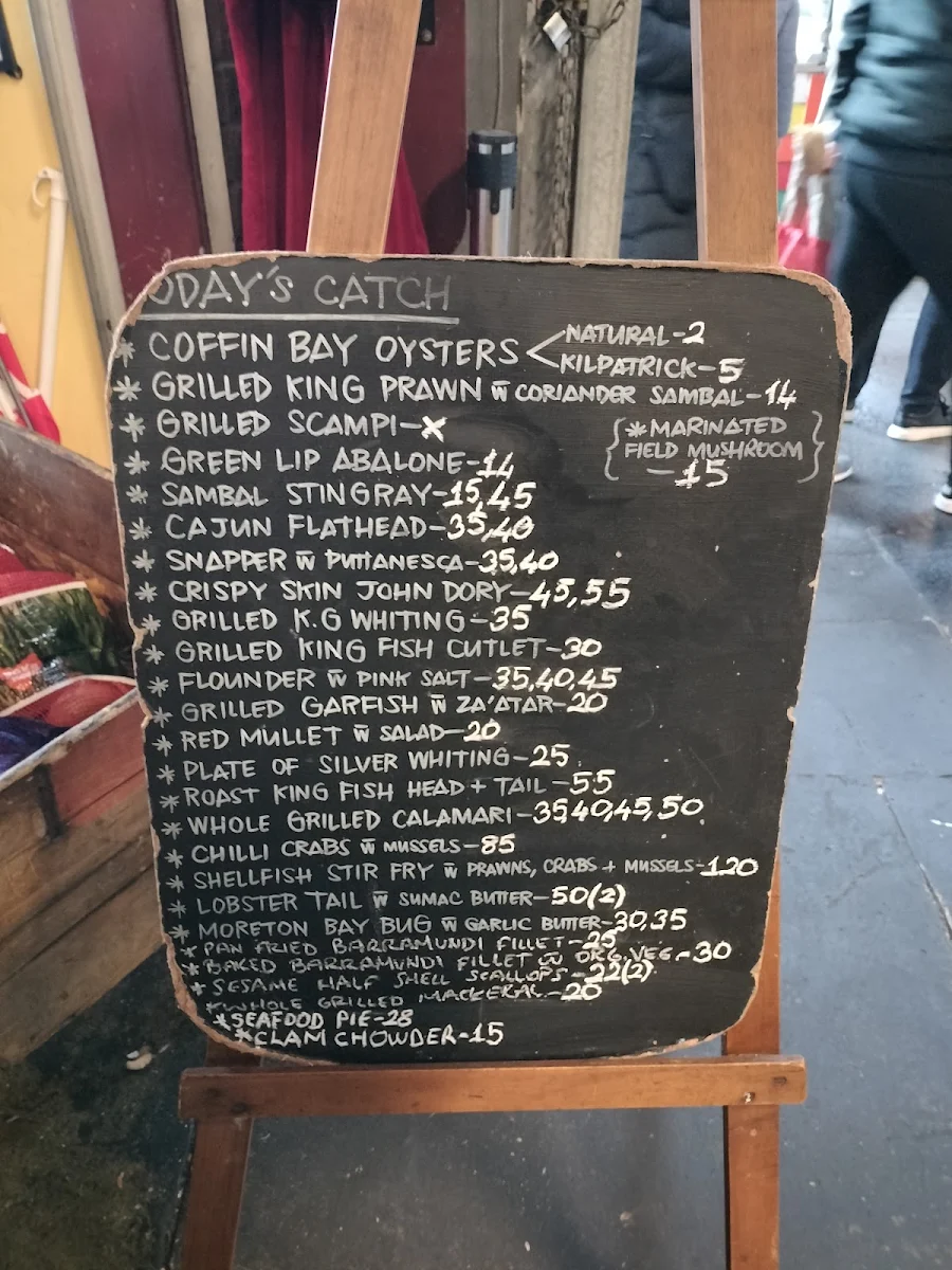 Menu, Claypots Evening Star