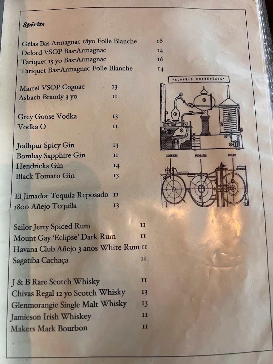 Menu, Claypots Evening Star