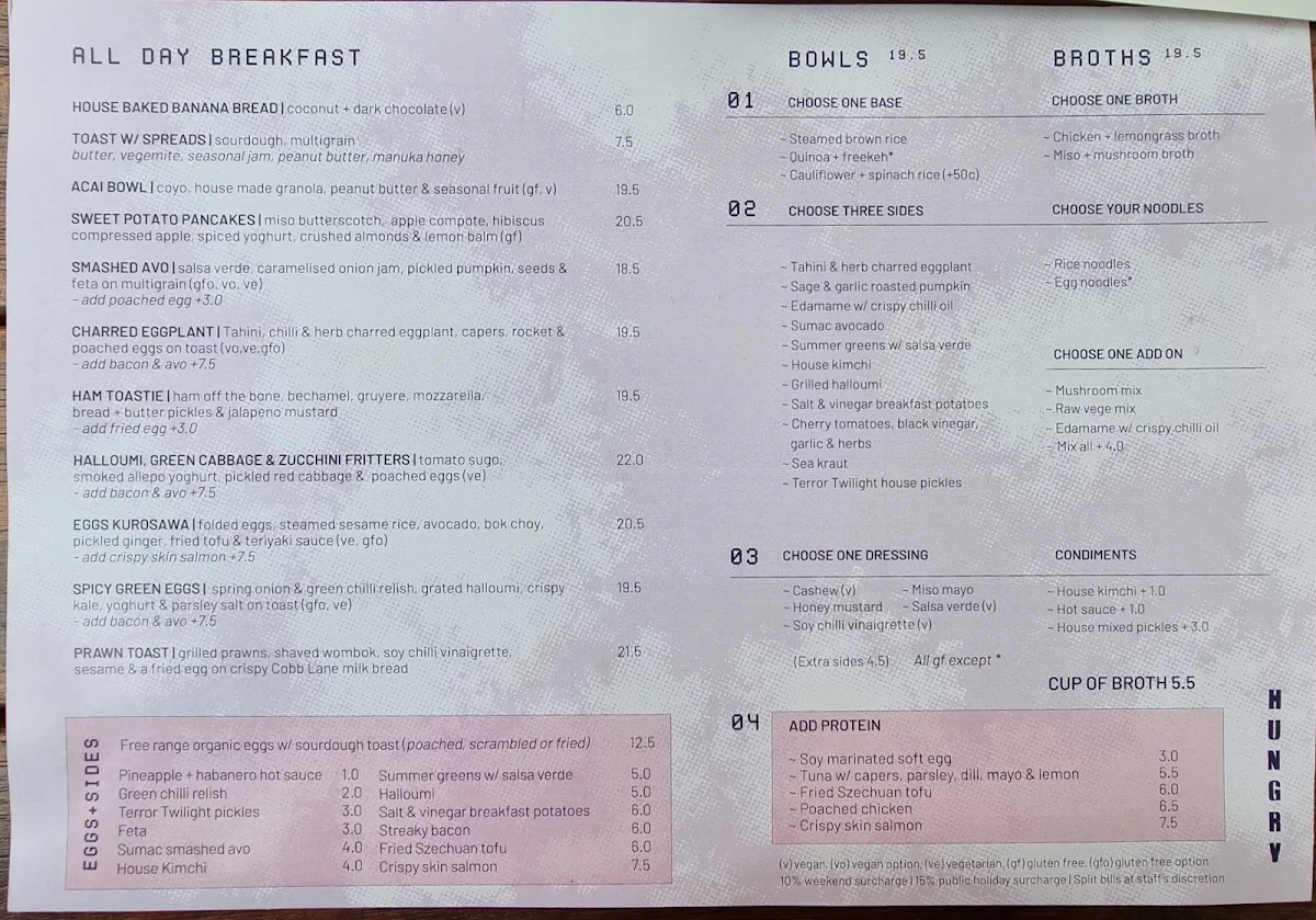 Menu, Terror Twilight