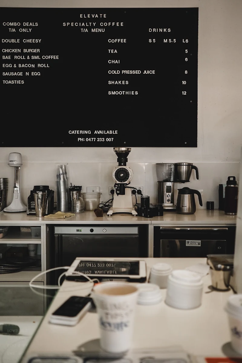Menu, Elevate Specialty Coffee