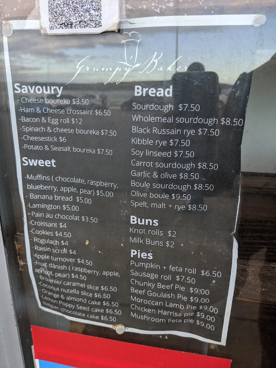 Menu, The Grumpy Baker
