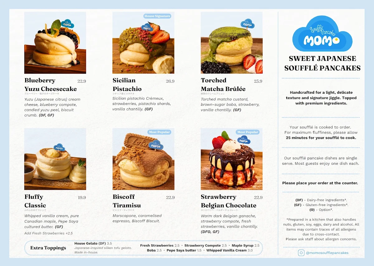 Menu, Momo Soufflé Pancakes