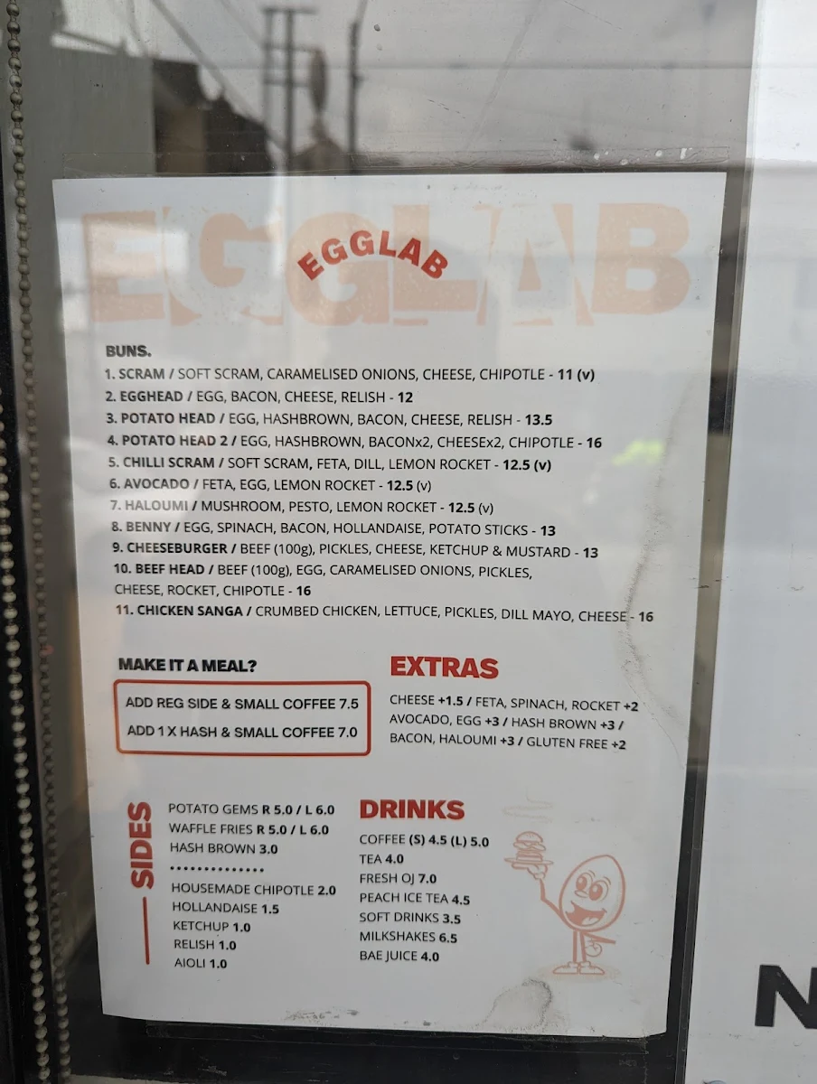 Menu, Egglab Brunswick
