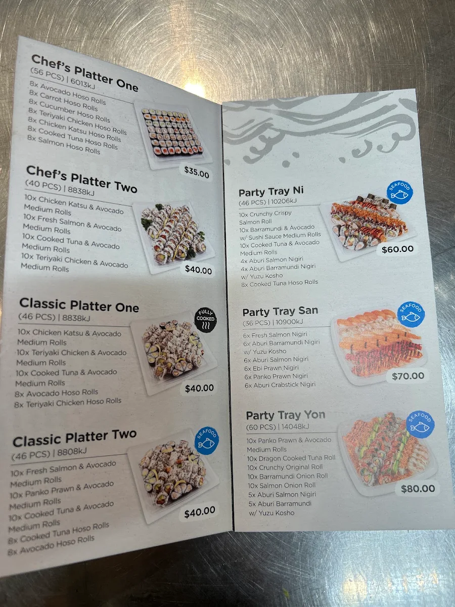 Menu, Sushi Izu