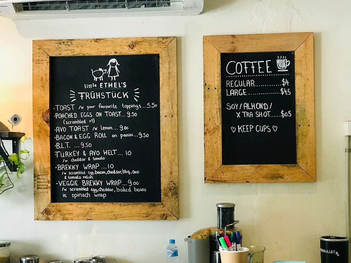Menu, little Ethel’s