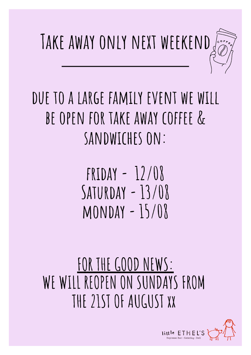 Menu, little Ethel’s