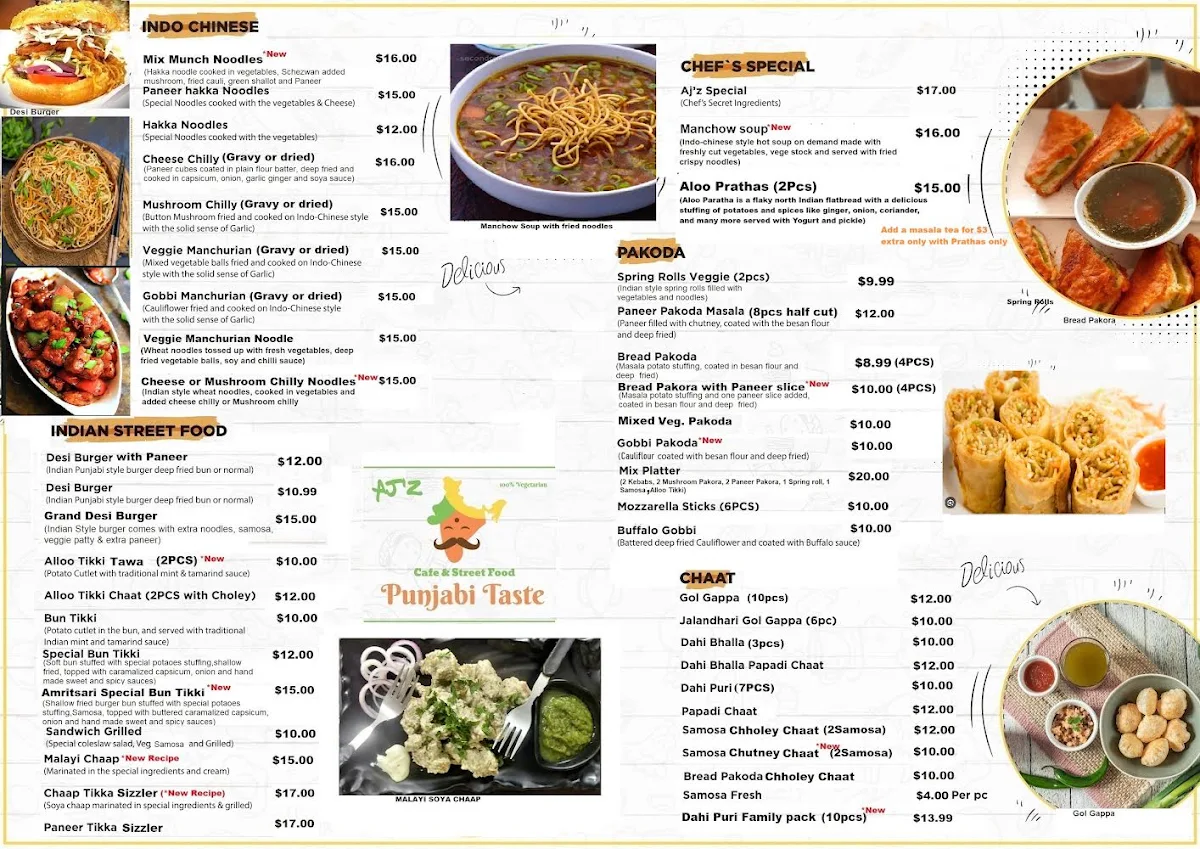 Menu, PUNJABI TASTE