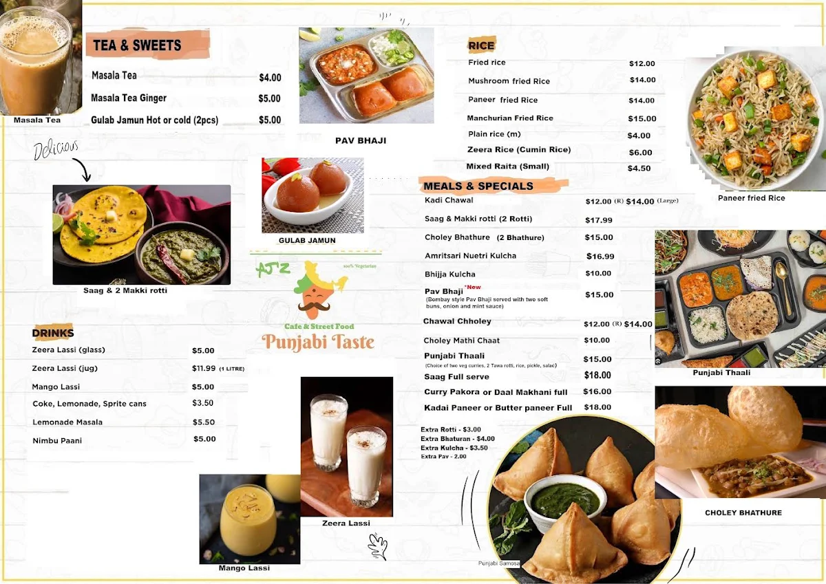 Menu, PUNJABI TASTE