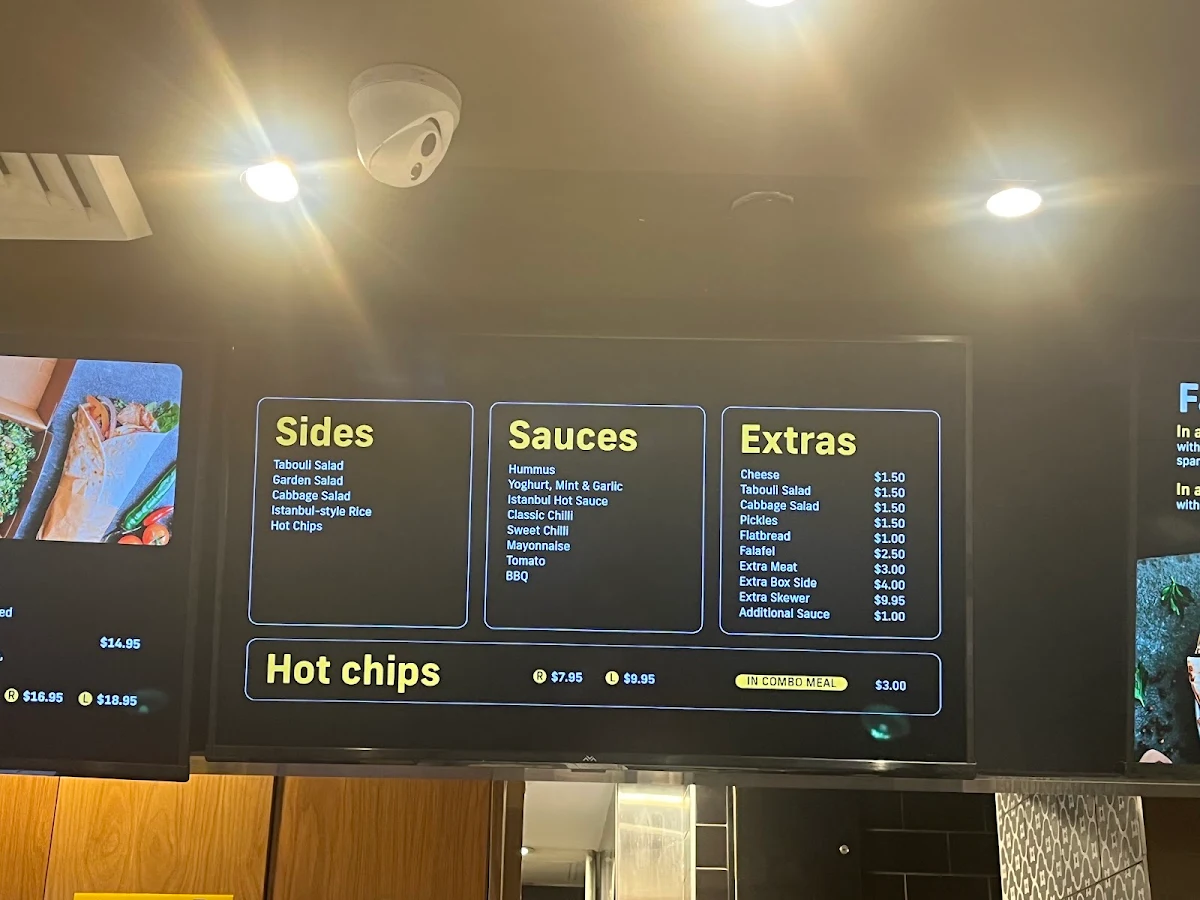 Menu, Eat Istanbul (Martin Place)