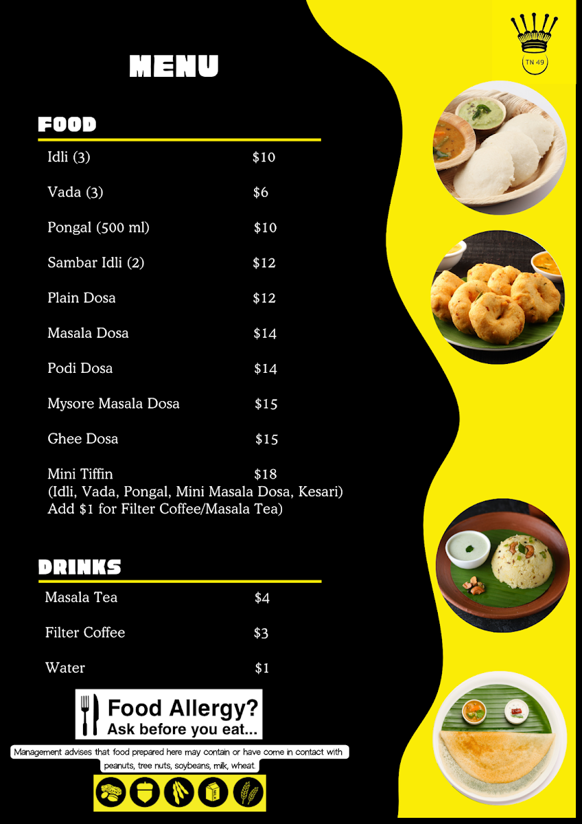 Menu, TN49