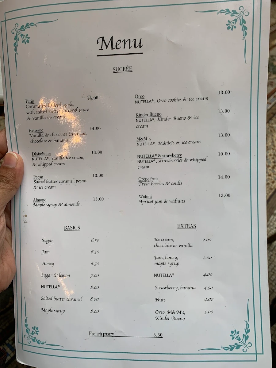 Menu, Le Petit Chateau Restaurant