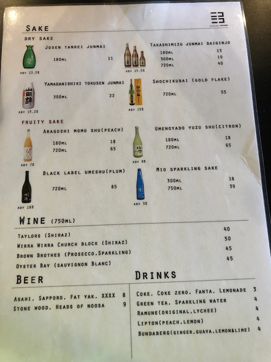 Menu, NIKONIKO Japanese Table