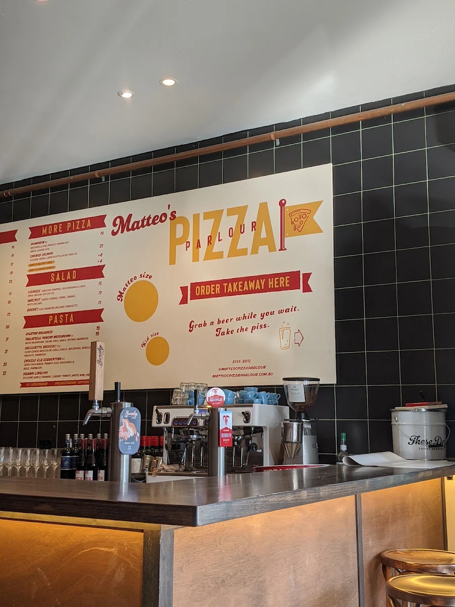 Menu, Teo's Pizza & Bar - Highett