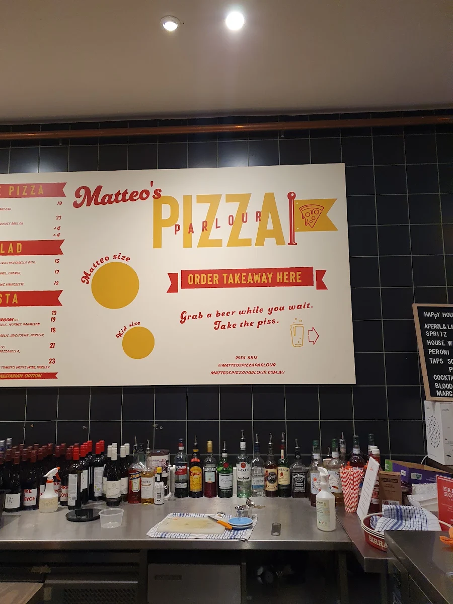 Menu, Teo's Pizza & Bar - Highett