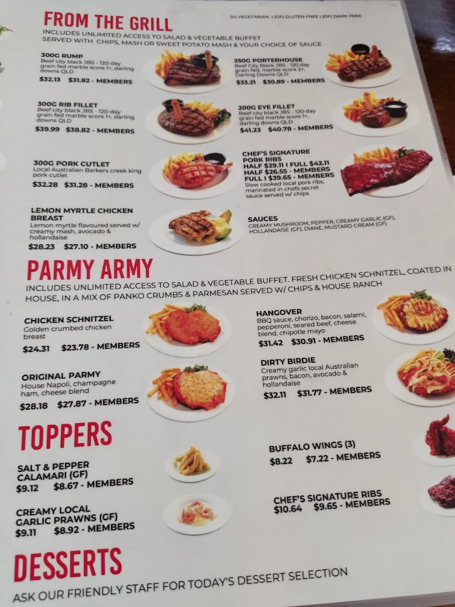 Menu, Runcorn Tavern
