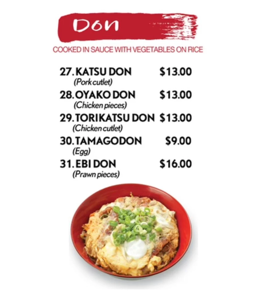 Menu, Fuku
