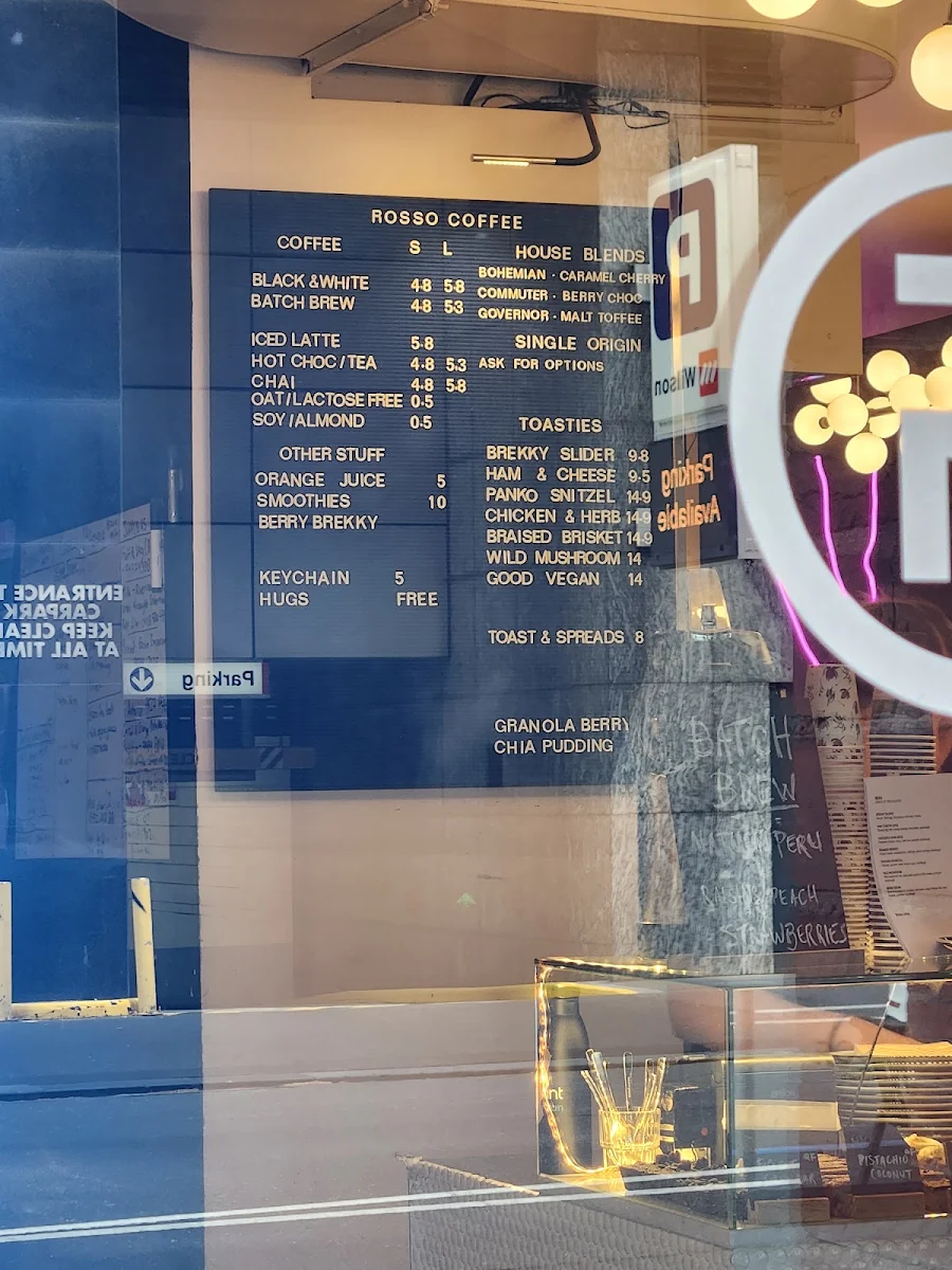 Menu, Rosso Espresso Bar | Flinders Ln