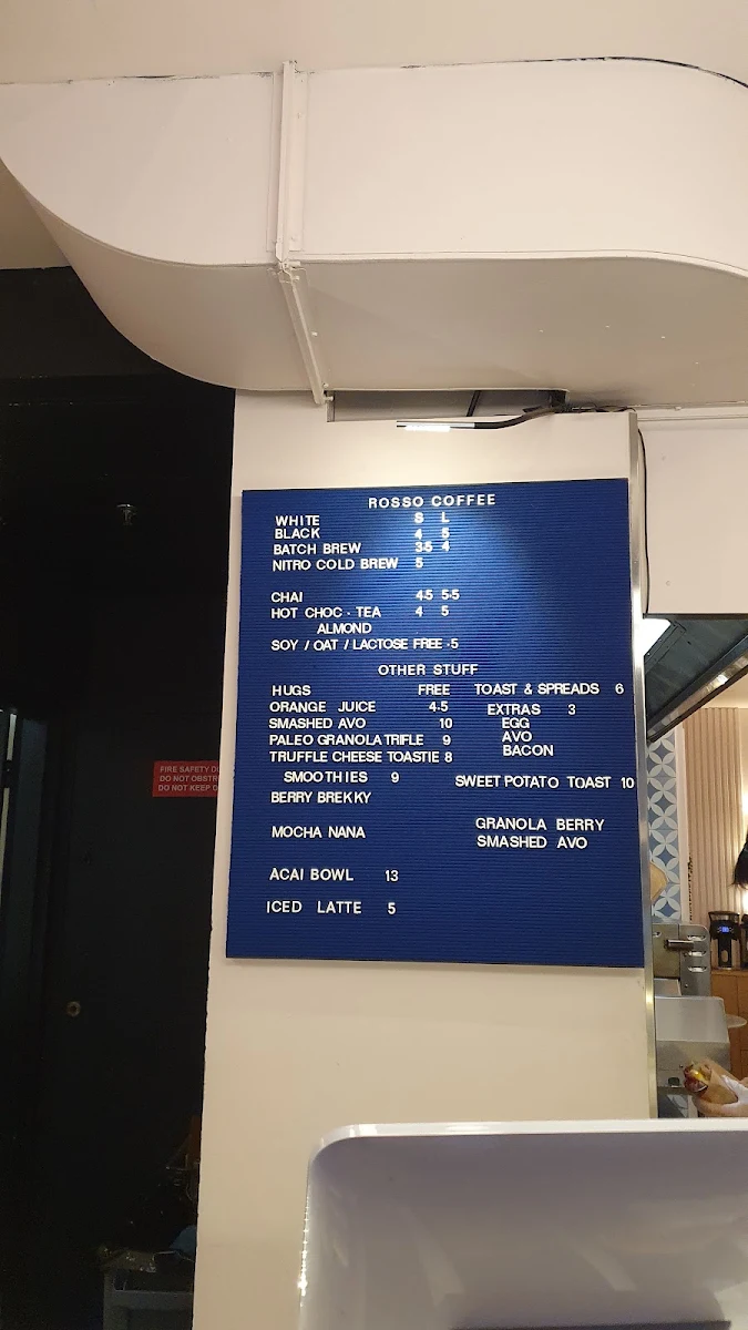 Menu, Rosso Espresso Bar | Flinders Ln