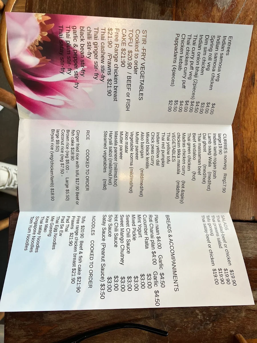 Menu, Bala's St Kilda