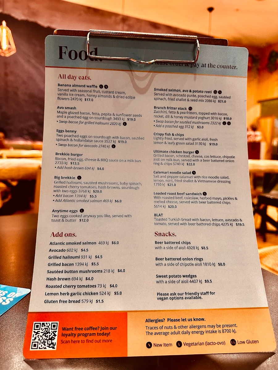 Menu, Jamaica Blue Ellenbrook