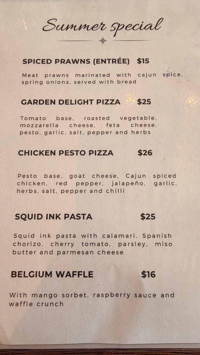 Menu, Versachis Pizza & Wine Bar South Yarra