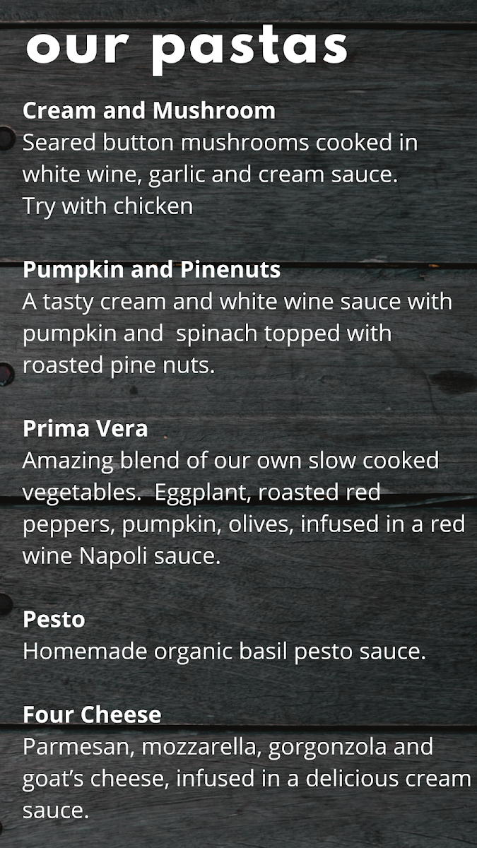 Menu, Versachis Pizza & Wine Bar South Yarra