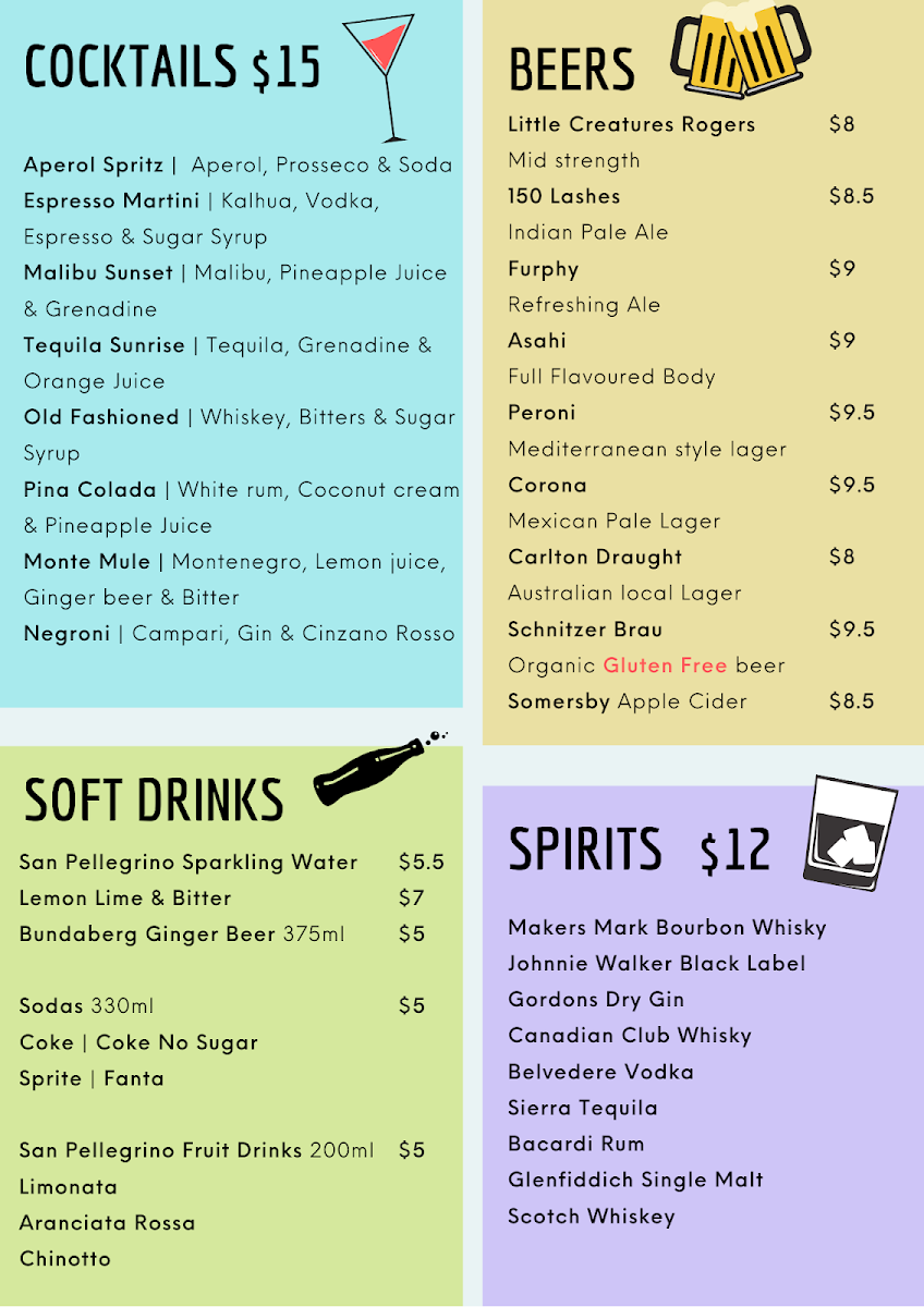 Menu, Versachis Pizza & Wine Bar South Yarra
