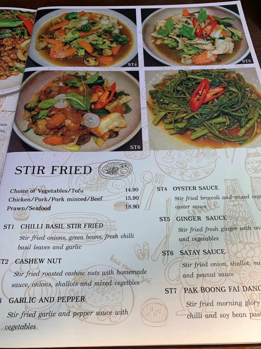 Menu, Talay’s