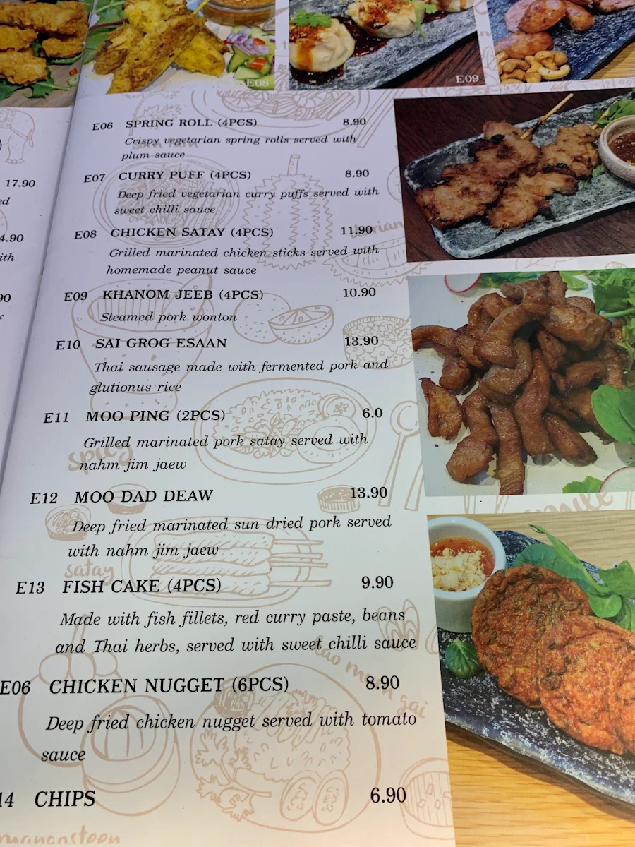 Menu, Talay’s