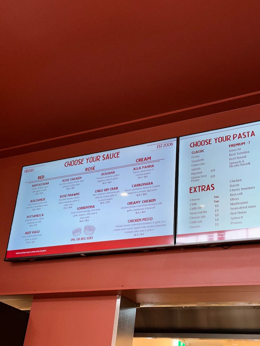 Menu, Pastagogo Hawthorn
