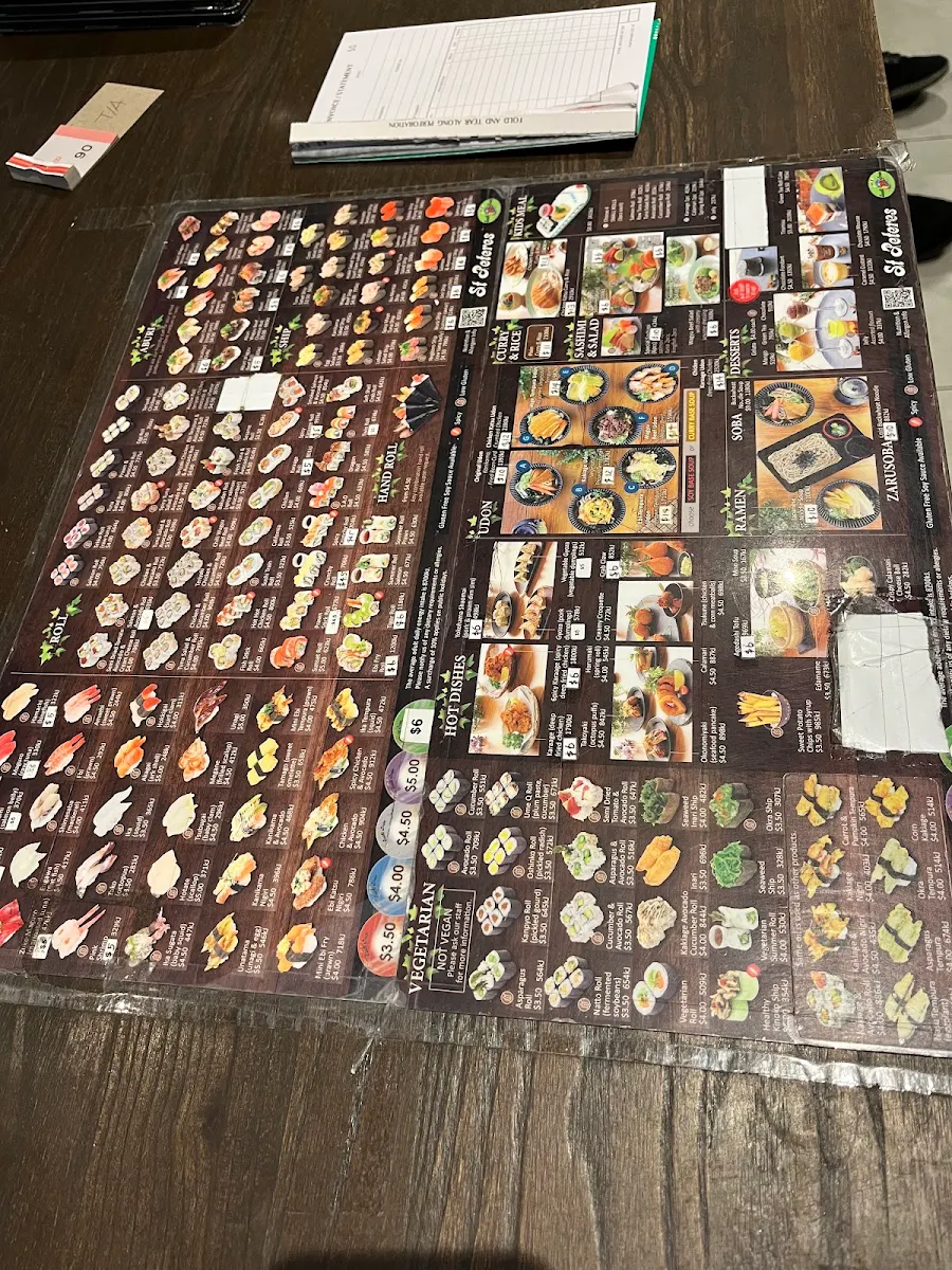 Menu, Sushi Train St Peters