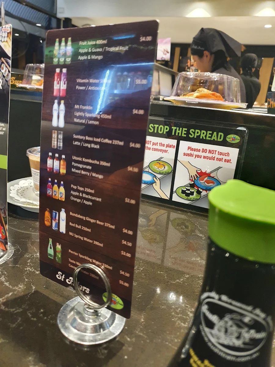 Menu, Sushi Train St Peters