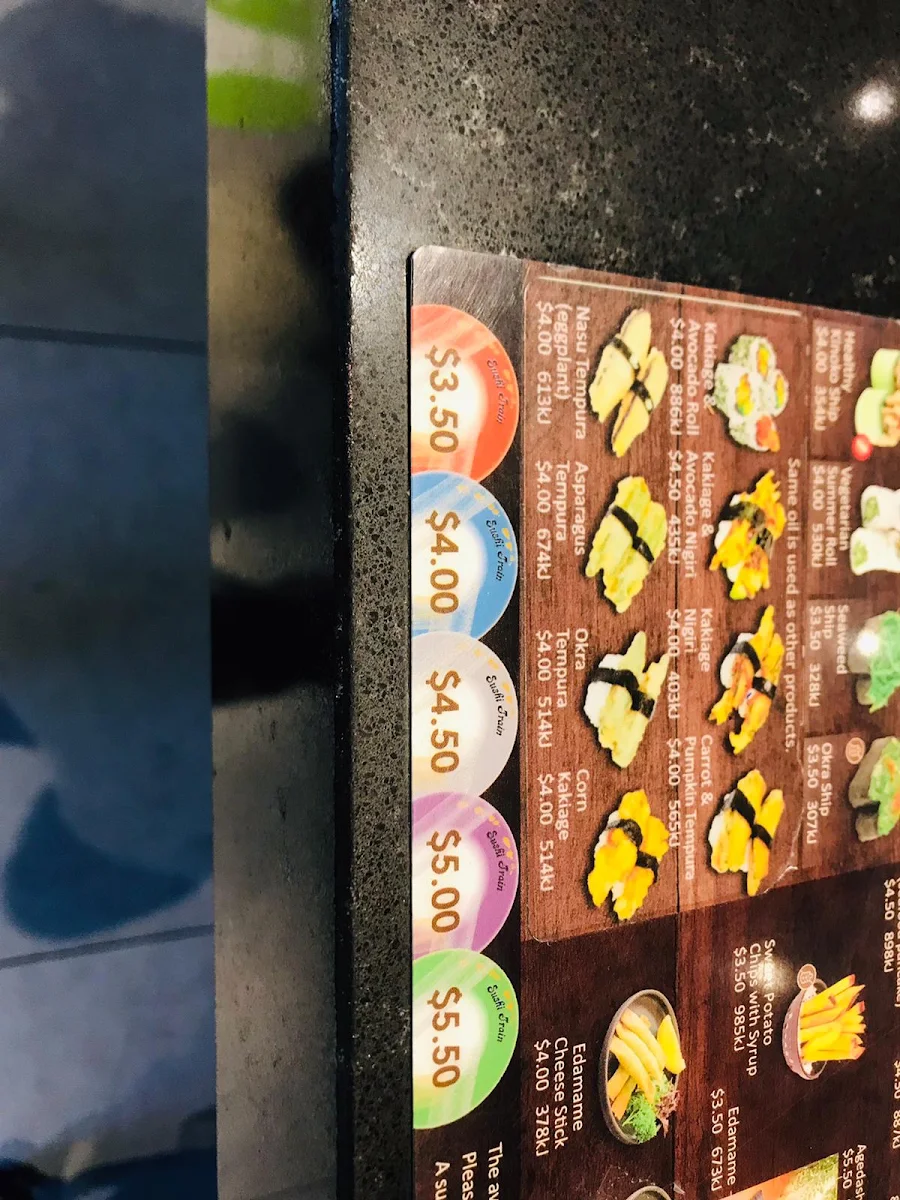 Menu, Sushi Train St Peters